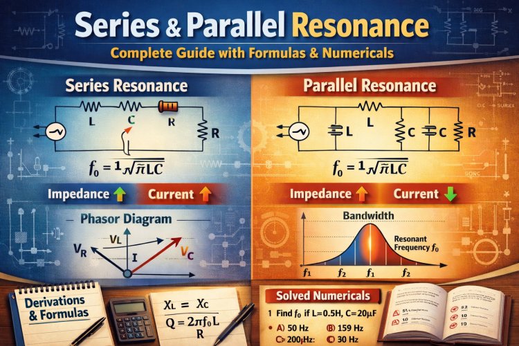 Complete Guide to Series Resonance and Parallel Resonance with Derivations & Numericals